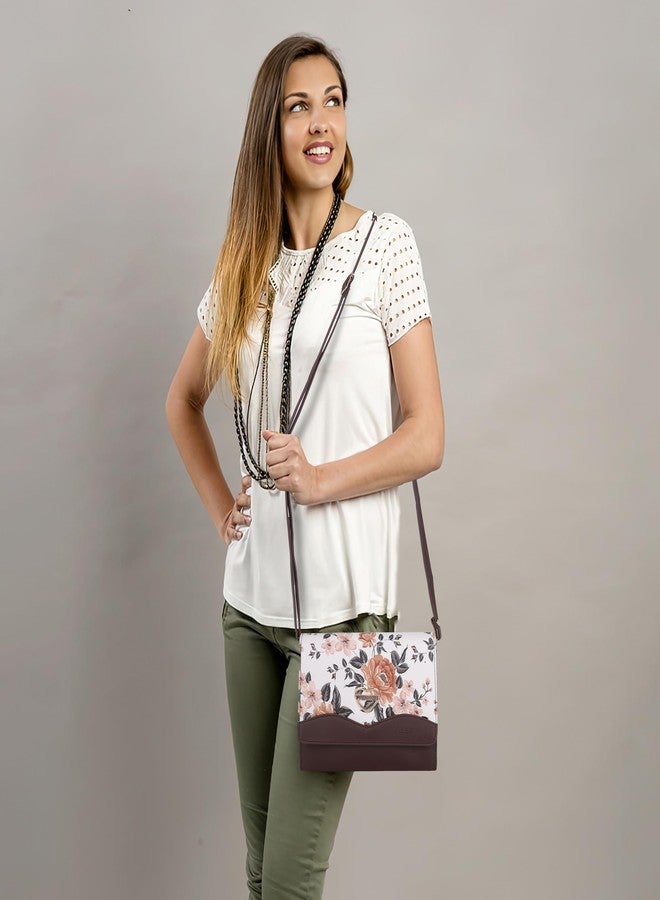 ALSU Women's Sling Bag Brown Trendy crossbody bag | ladies purse handbag | deattachable straps |card slots (gdu-29br) (Brown) - Image 4